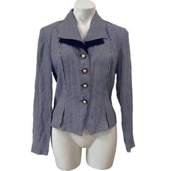 Breakin' Loose VINTAGE matching jacket pant suit NAVY Striped sz 11/12 SMALL - Picture 11 of 15